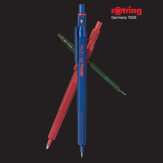 rOtring 600 Mechanical Pencil | HB 0.5 mm | Red All-Metal Body | Hexagonal - Image 2