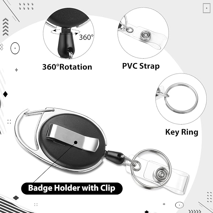 5 Pack Badge Holder Retractable Clip Heavy Duty Reels - Image 4