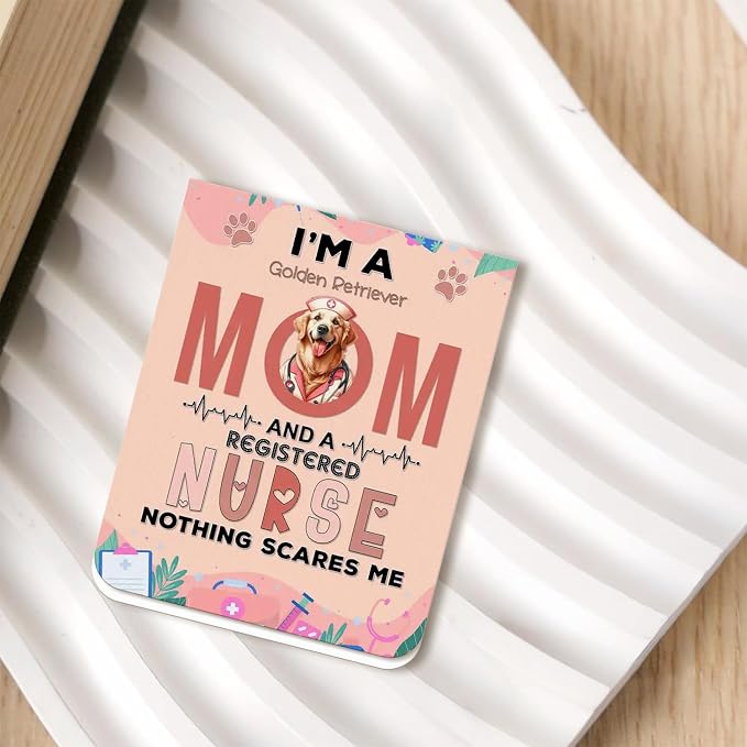 I'm a Golden Retriever Mom and a Registered Nurse Nothing Scares Me Magnet - Image 2