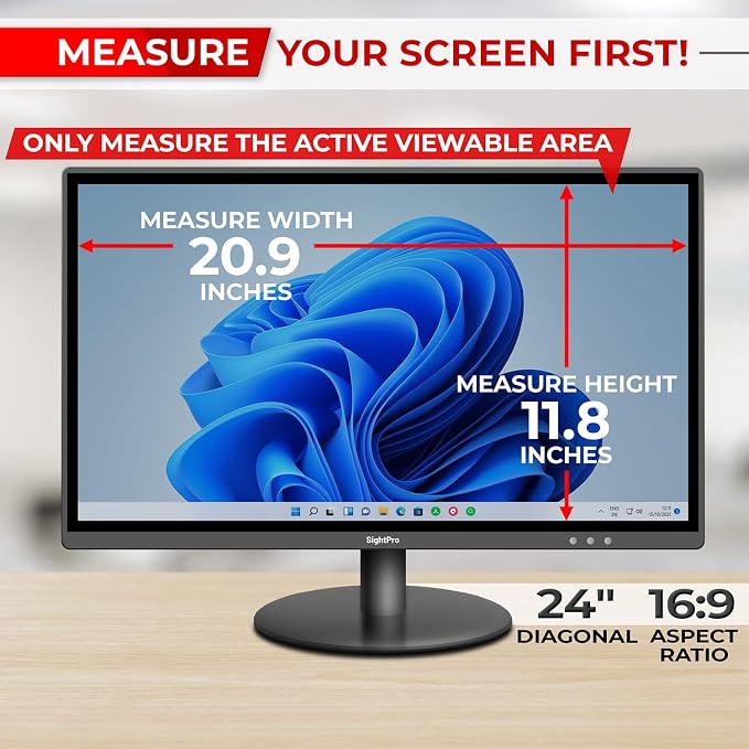 SightPro 24 Inch 16:9 Computer Privacy Screen Filter - Image 2