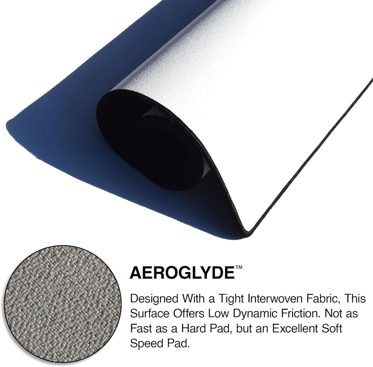 MPCO. Real Tree Large Gaming Desk Pad - 36" x 17" Aeroglyde Fabric Edge Snow White – with Logo Desk Mats - Non-Slip, Washable, Smooth Glide for Precision Gaming & Work