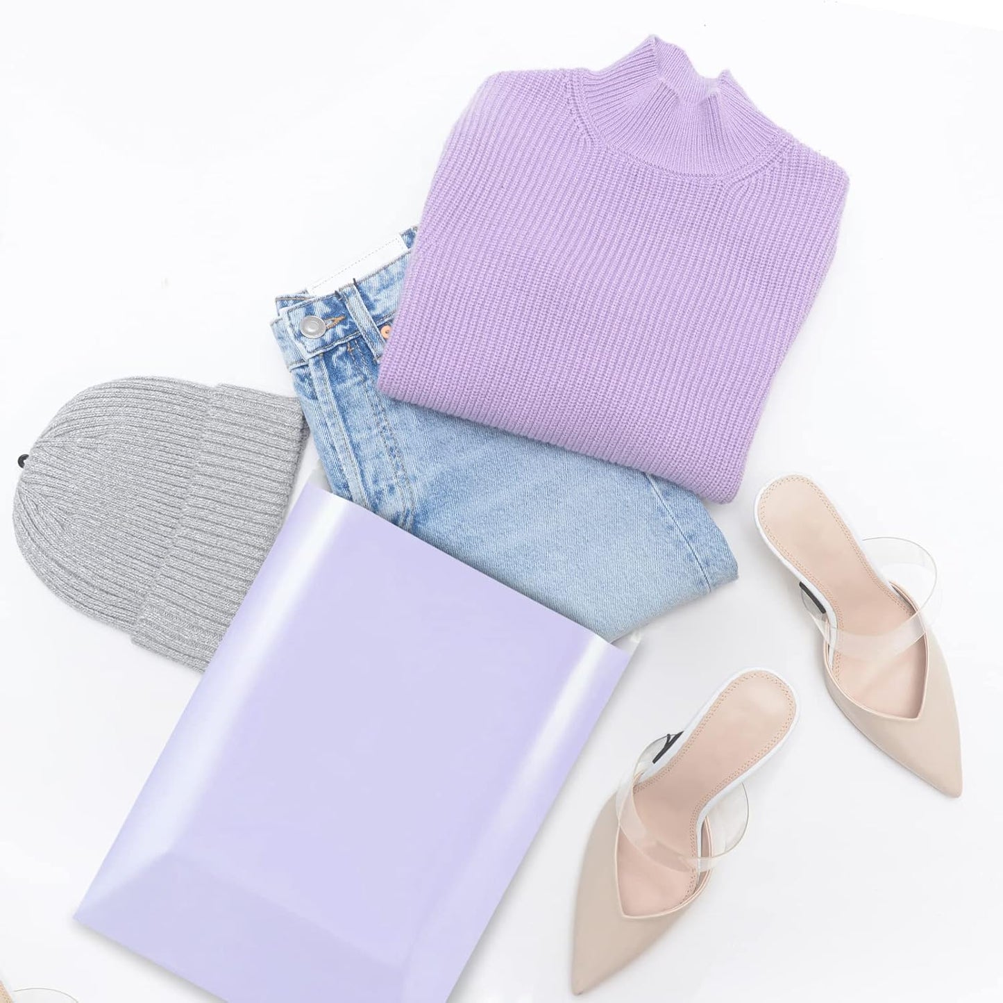Metronic Poly Mailers 14.5X19 100 Pack, Strong Adhesive Shipping Bags for Clothing, Waterproof and Tear-Proof Packaging Bags Mailers Poly Bags for Shipping Envelopes in Lilac Purple