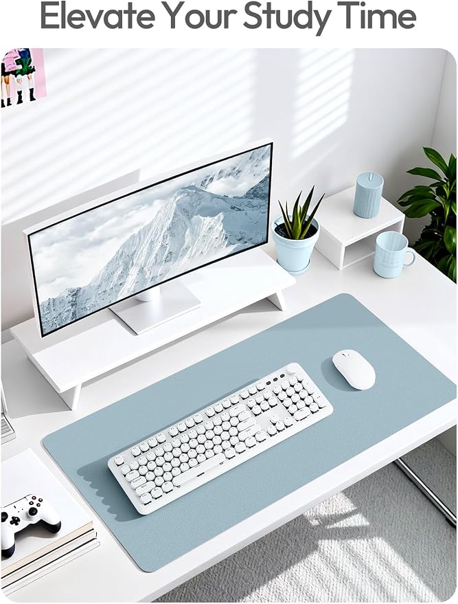 YSAGi Leather Desk Pad Protector, Office Desk Mat, Large Mouse Pad, Non-Slip PU - Image 6