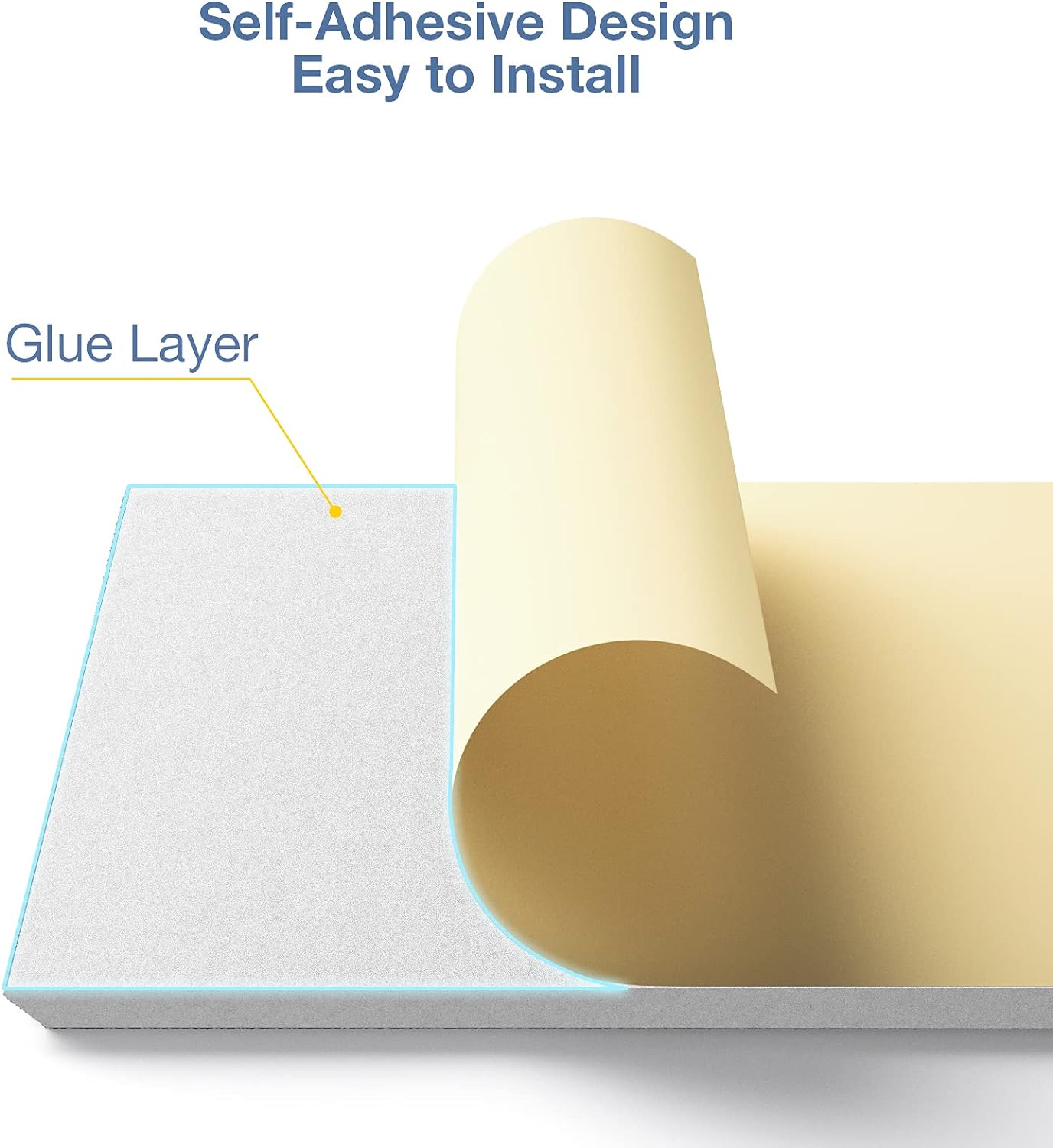 12 Pack Self-Adhesive Acoustic Panels, 12" X 12" X 0.4" High-Density Polyester Sound Proof Foam Panels for Walls, Soundproof Wall Panels for Home & Office (White)