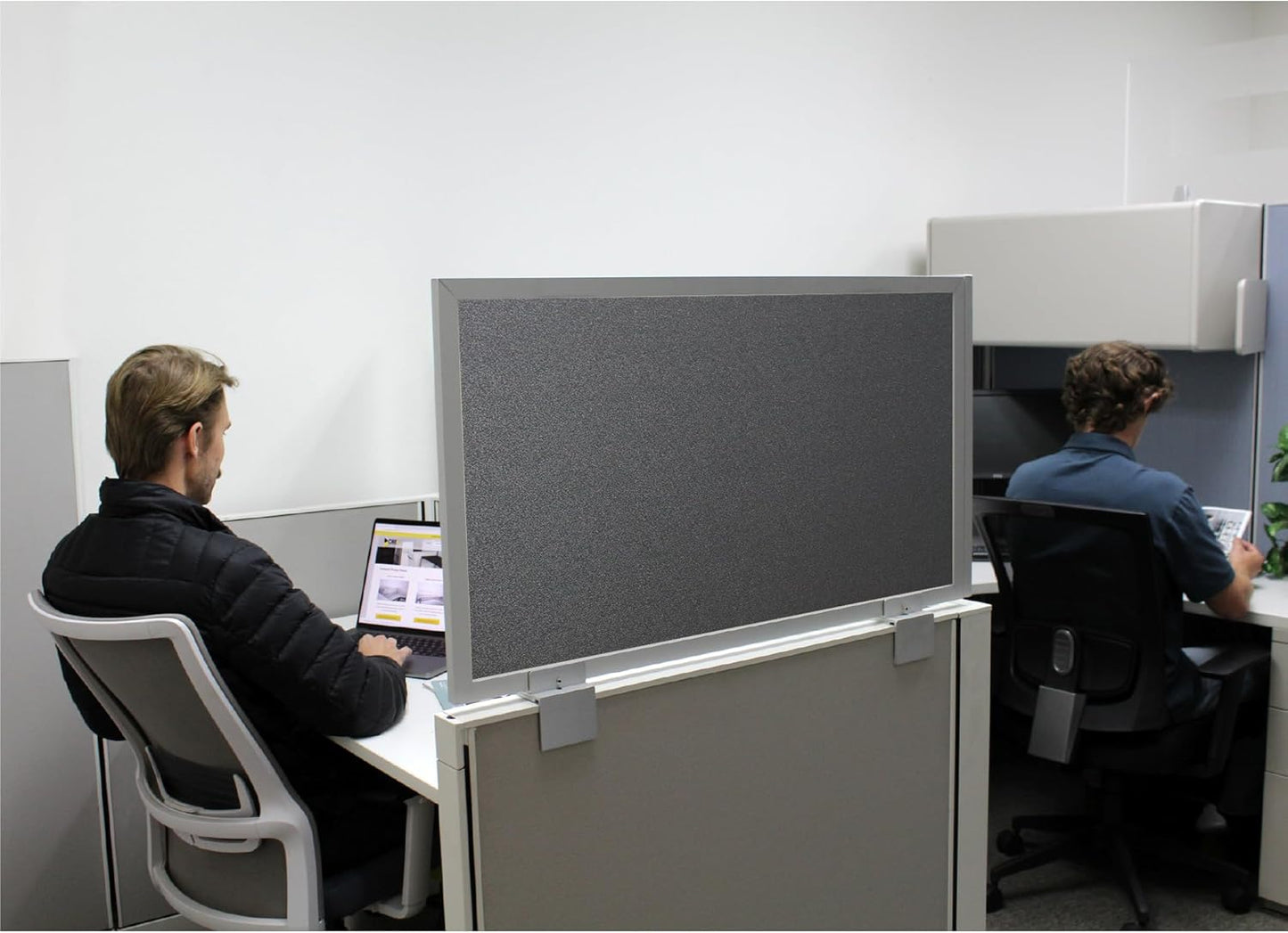 OBEX Acoustical Cubicle Privacy Screen Extender Desk Panel & Office Divider, Add Separation & Block Noise, 12" x 24", Graphite
