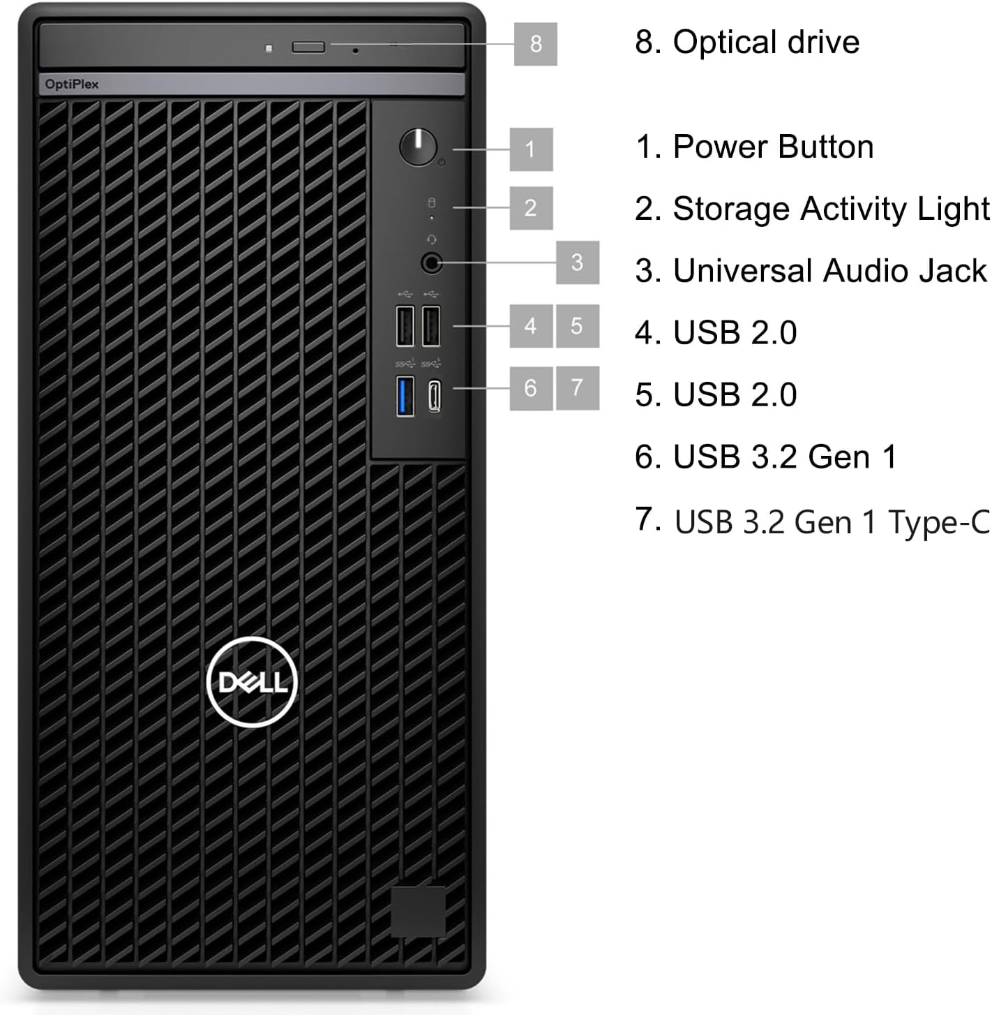 Dell Optiplex Desktop Computer, 7020 Tower Dekstop Pc, 12th Gen Intel 4-Core Processor (Beats Core i7-9700), 64gb Ddr5 Ram, 2tb Pcie Ssd, Dvdrw, WiFi Adapter, Rj-45, Keyboard & Mouse, Windows 11 Pro