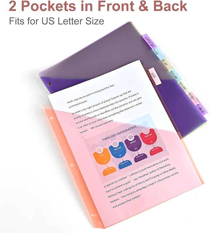 Bulk 12 Packs 8-Tab Binder Dividers - Image 4