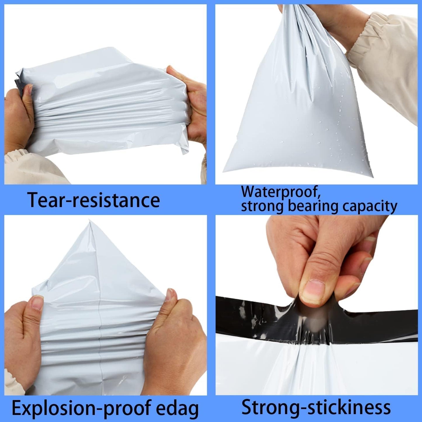 newlng Poly Mailers Shipping Bags Mailing bags-300pcs 10x13"/250x350mm White Shipping Envelopes Self-sealing Adhesive Waterproof and Tear-Proof Packaging Bags poly bag for Clothing Books Gift