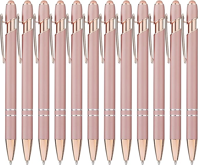 LINFANC 12 Pack Rose Gold Ballpoint Pen by LINFANC