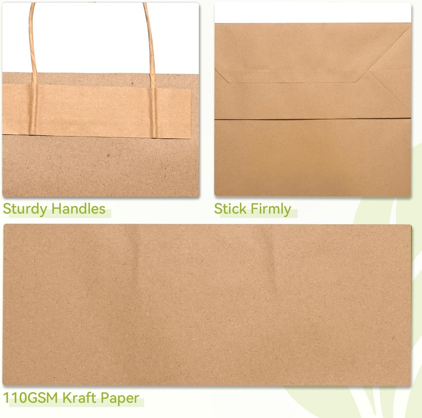 Brothersbox Large Brown Paper Bags with Handles 100PCS, 16 * 6 * 12 Inch Kraft Gift Bags Bulk for Craft Shopping Business Party Favor Retail Birthday Grocery