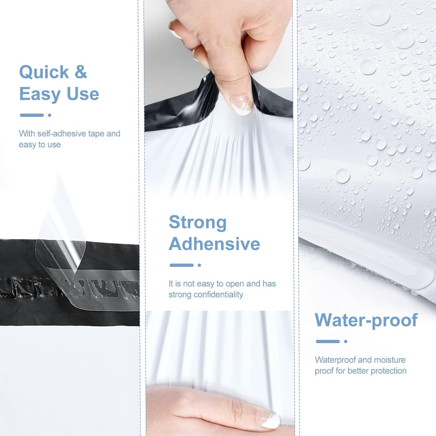 Metronic Poly Mailers 10x13 1000Pcs, Small Shipping Bags for Clothing, Waterproof Mailers Poly Bags for Small Business, Shipping Envelopes Mailing Bags for Business, White