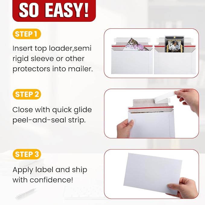 60 Pack Rigid Mailers, Perfect Size Shipping Envelopes - Image 7