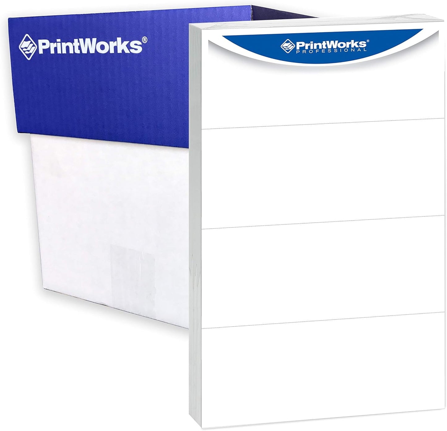 PrintWorks Professional 4 Part Legal Perforated Paper 8.5” x 14” - Perfect For Statement Use - Made in the USA - 2500 Sheets - 24 lb - Printer Compatible - White (04177)
