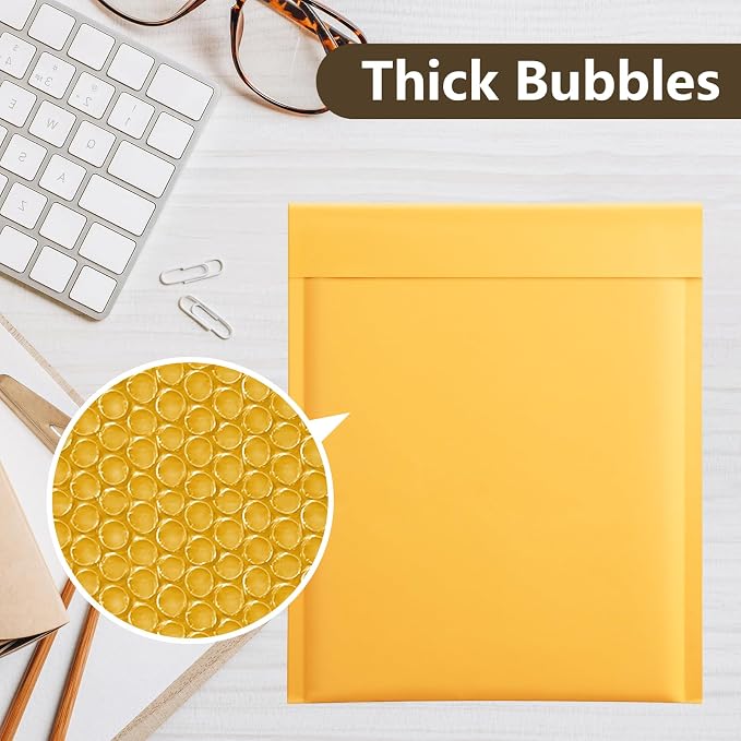 UCGOU Kraft Bubble Mailers 6x10 Inch 100 Pack Usable Size 6x9 Inch Yellow - Image 4