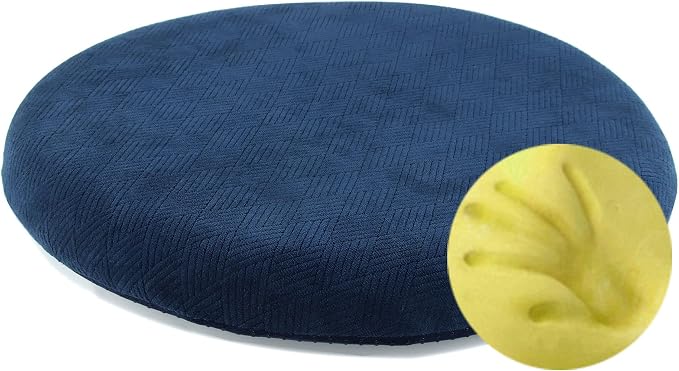 Sigmat Memory Foam Seat Cushion Anti-Slip Soft Round Chair Pad 18 Inch Navy Blue by Sigmat