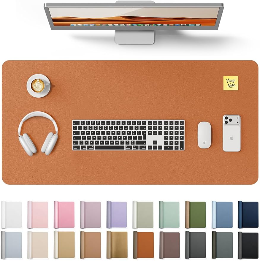 YSAGi Leather Desk Pad Protector, Office Desk Mat, Large Mouse Pad, Non-Slip PU by YSAGi
