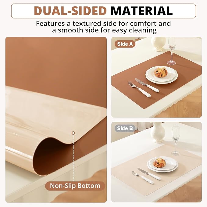 OstepDecor Brown Table Cover Protector 36 x 60 Inch, 1.5mm Thick Plastic Table - Image 3