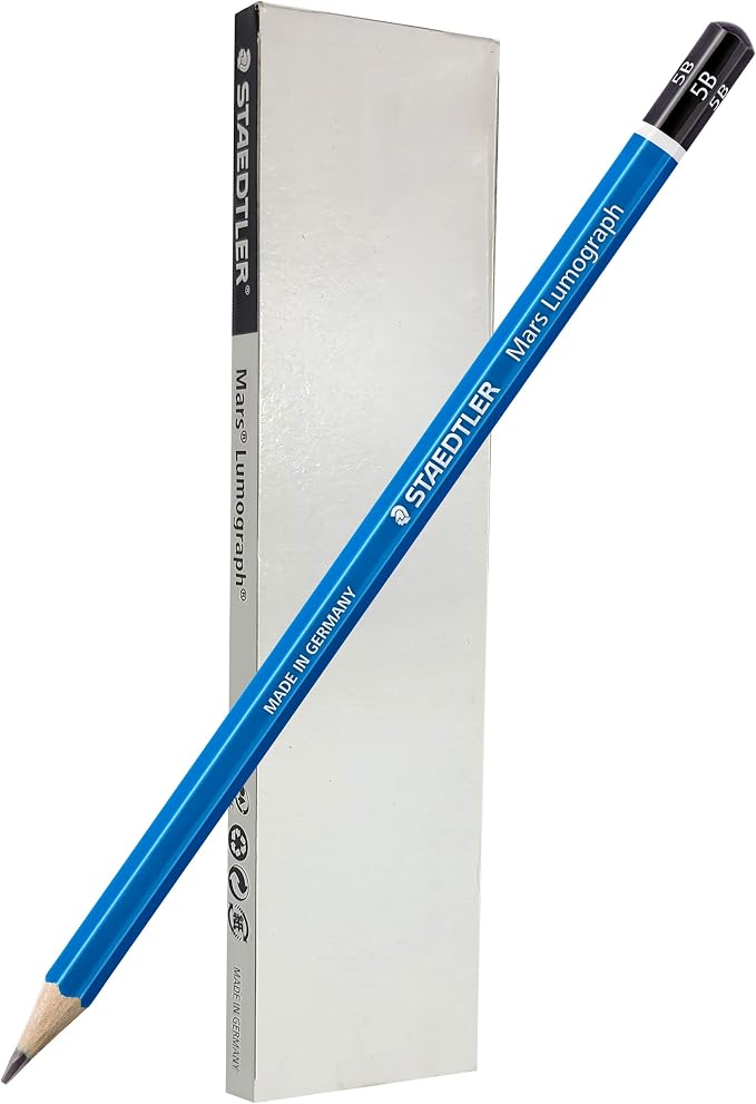 STAEDTLER Mars Lumograph 5B Graphite Art Drawing Pencil, 6 Pencils by Staedtler