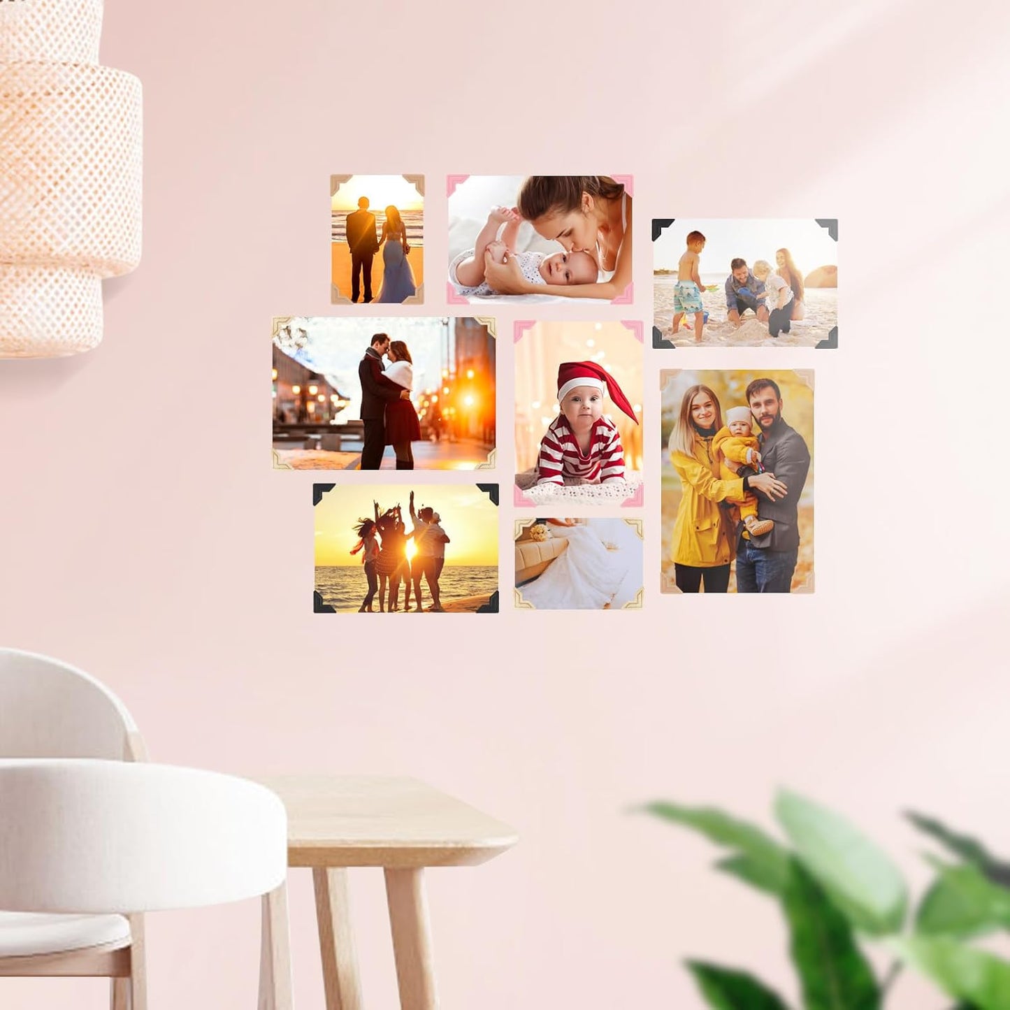 GOONAVI 15 Sheets 360 PCS Black Acid-Free Photo Corners Notebook, Self-Adhesive Photo Corners for DIY Photo Album Journal, Photo Corner Stickers for Trip Journal Memory Book