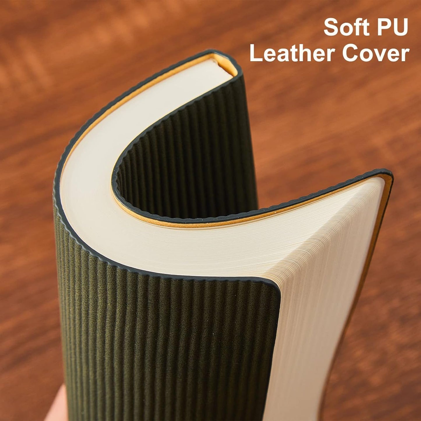 Lined Journal Notebook for Work College Ruled Note Book 5.79"x8.27"A5 PU Leather Daily Journaling 216 Pages for Women Men Writing Home School Supplies Business (A5 Lined 216pages, 03-Dark Green)