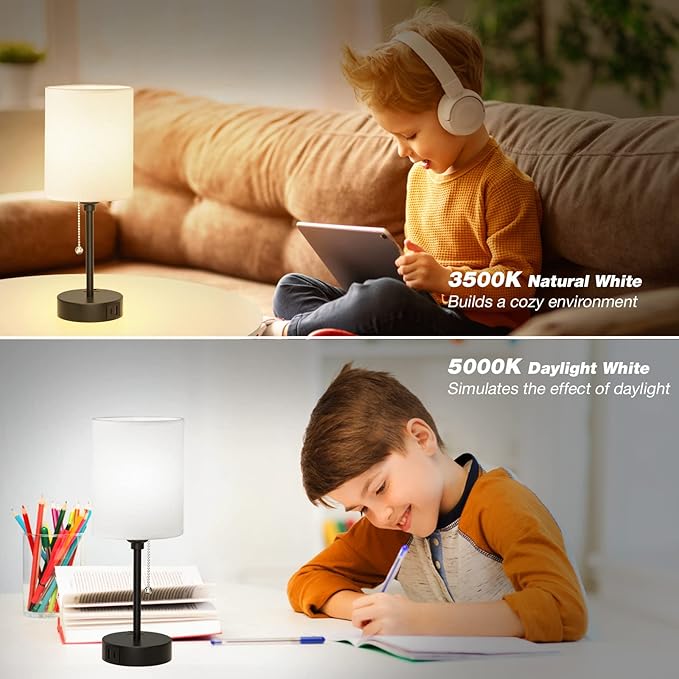 Bedside Table lamp for Bedroom Set of 2 - Image 6