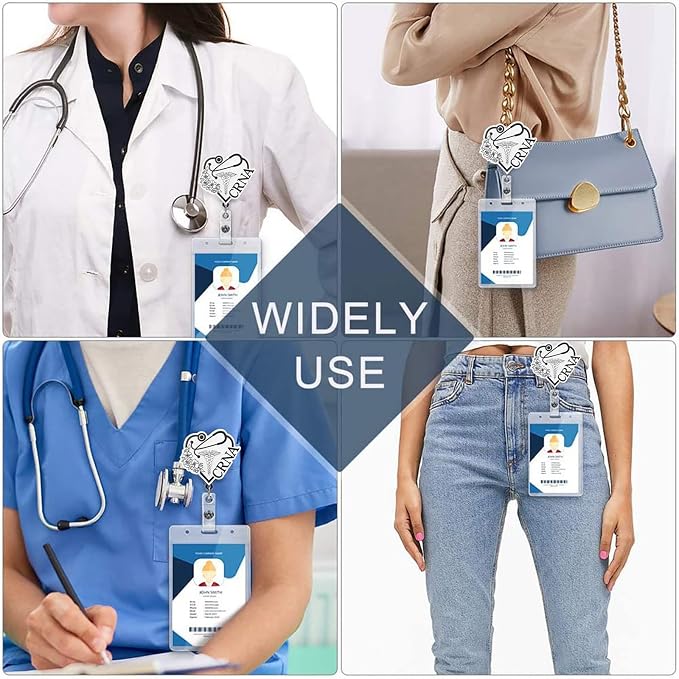Elegant CRNA Badge Reel Retractable, Cute Certified Registered Nurse - Image 6