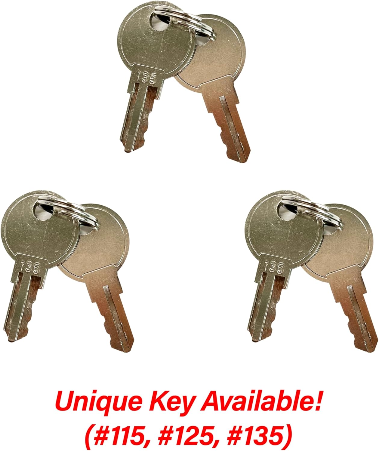 Key #135, Set 6Keys only for HK SYSTEMS 16inch Cash Drawer (P41SBU, ASIN B0F54LYM3N)