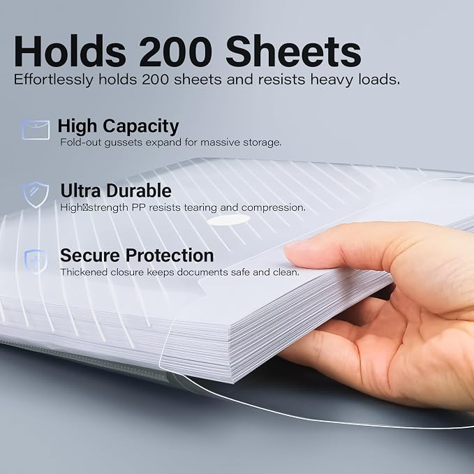 24 Pack, Plastic Envelopes – Transparent Waterproof Reusable File Folders - Image 4