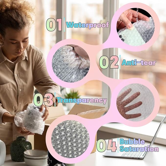 100 Pack 4"x6"Clear Bubble Out Bags - Image 4