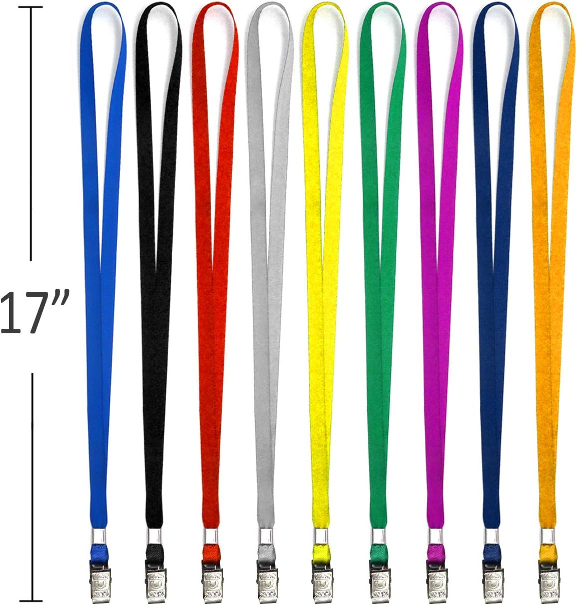Lanyards with ID Holder 50 Pcs Clear Plastic Horizontal Waterproof Ziplock ID Nametag Holder Bulk Lanyard Clip Name Tag Badge Holder (Yellow)