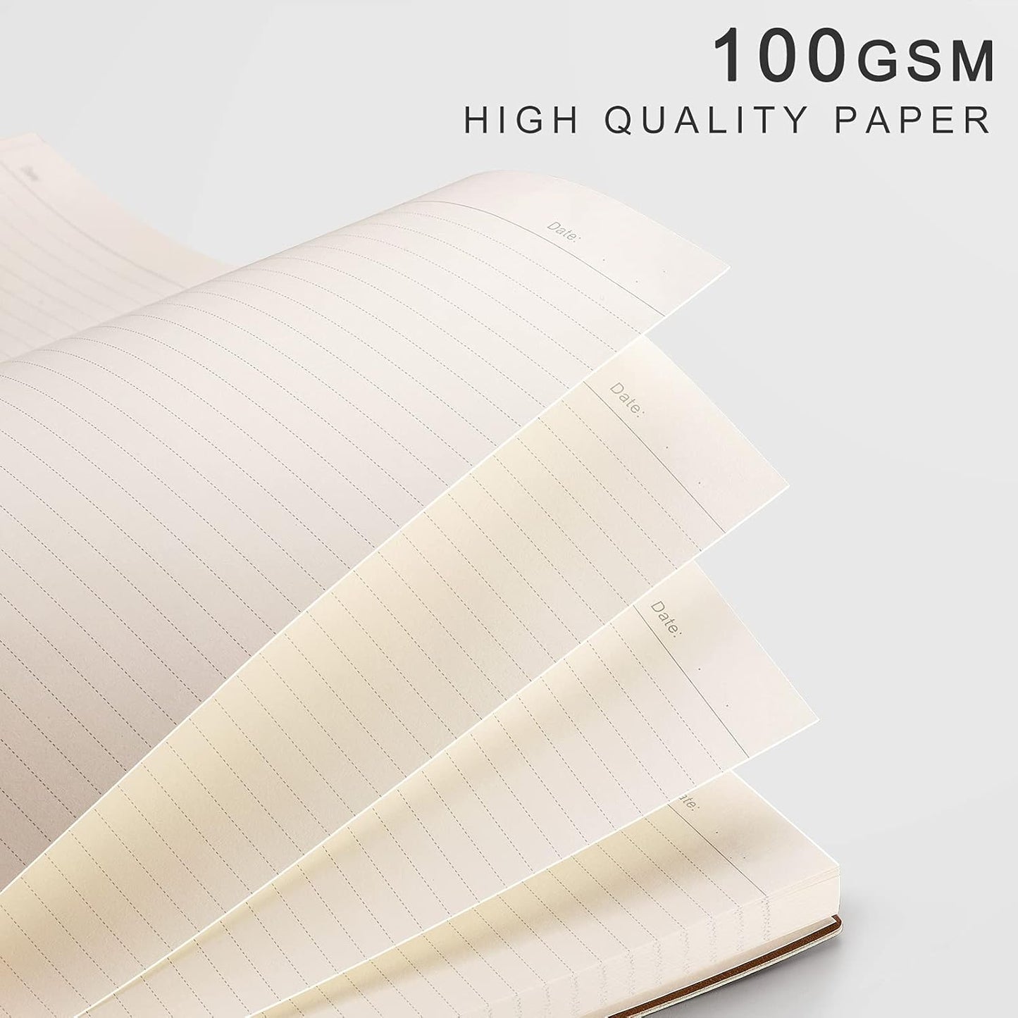 EMSHOI College Ruled Composition Notebook - Large B5 Notebook Lined Journal Leather with Free Sticky Notes, 204 Numbered Pages,100gsm Thick Lined Paper, Softcover, 7.5"x10"-Green