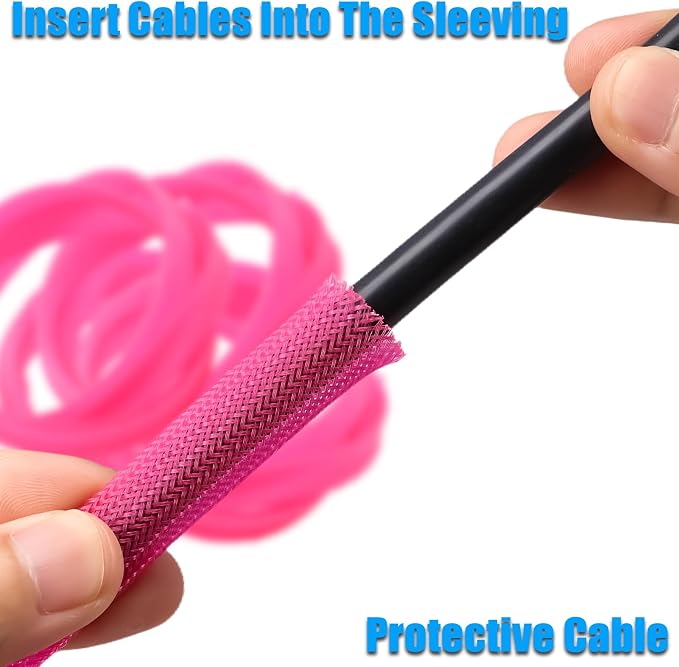 25ft PET Expandable Braided Cable Sleeve 1.2 inch Pet Braided Cable Sleeve - Image 4
