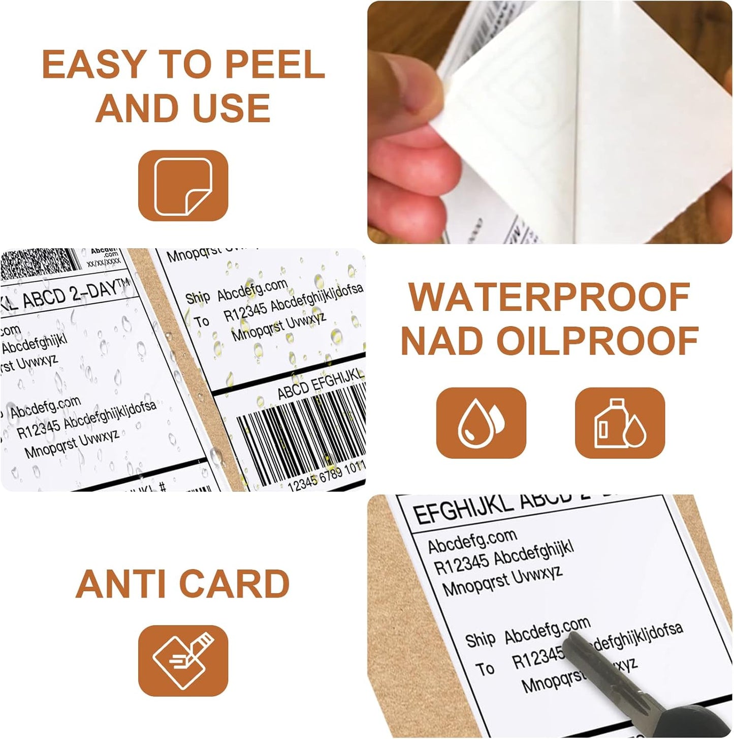 MFLABEL Fanfold 4" x 6" Direct Thermal Labels White Perforated Shipping Labels (8 Stacks)