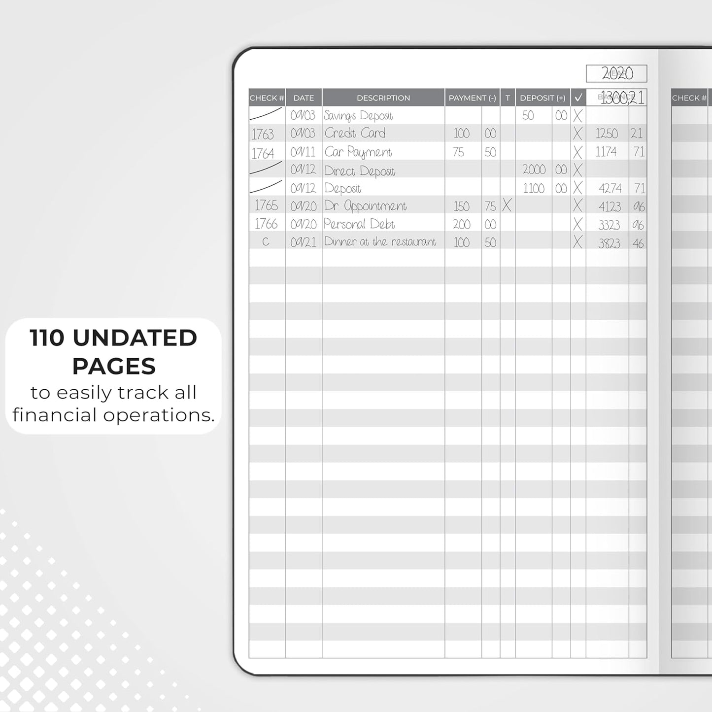 Clever Fox Check Register Book - Deluxe Transaction Register, Accounting Ledger Book, Checkbook Register & Checking Account Register Book for Personal and Work Use, A5 Hardcover - Black