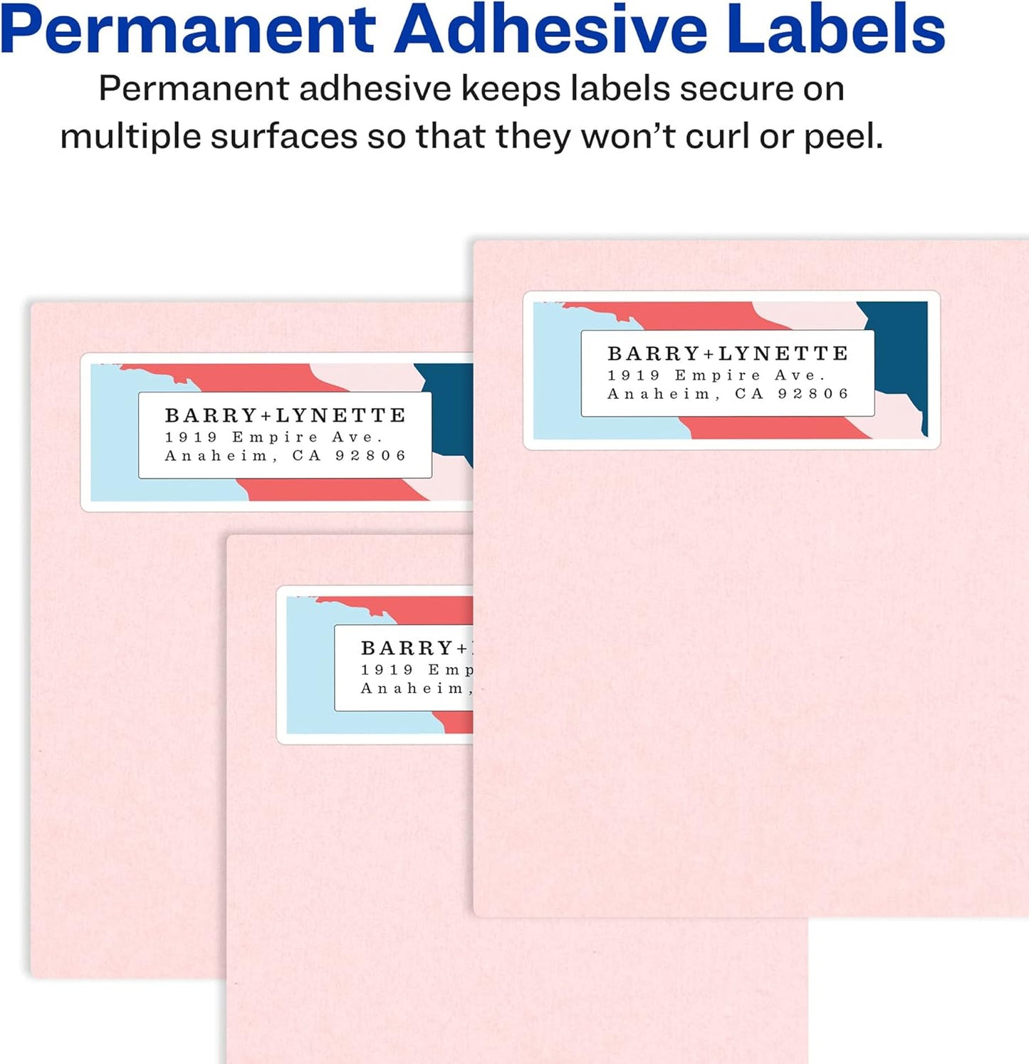 Avery Printable Return Address Labels with Sure Feed, 0.5" x 1.75", White, 2,000 Blank Mailing Labels (08167)