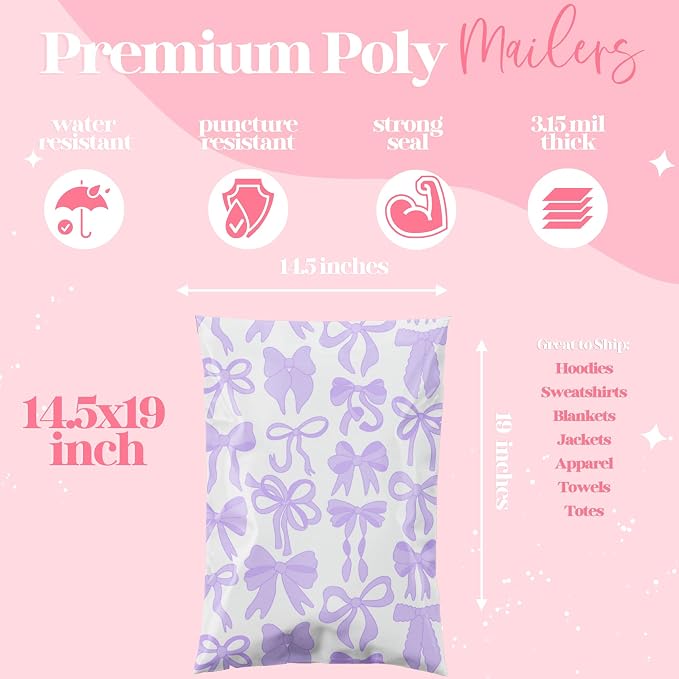 Pretty Package Store 6x9 Designer Poly Mailer 100 Pack Heavy Duty Waterproof - Image 5