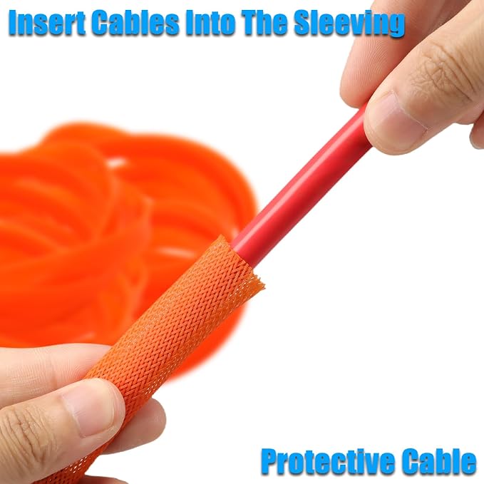 25ft PET Expandable Braided Cable Sleeve 13/16inch Pet Braided Cable Sleeve - Image 4