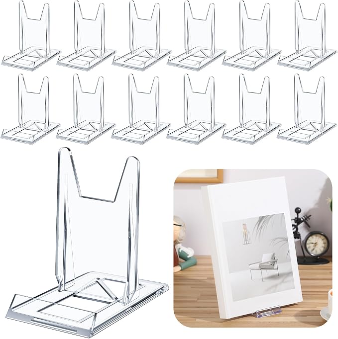 24 Pack Acrylic Book Stand for Display Adjustable Clear Display Holder Easel - Image 9