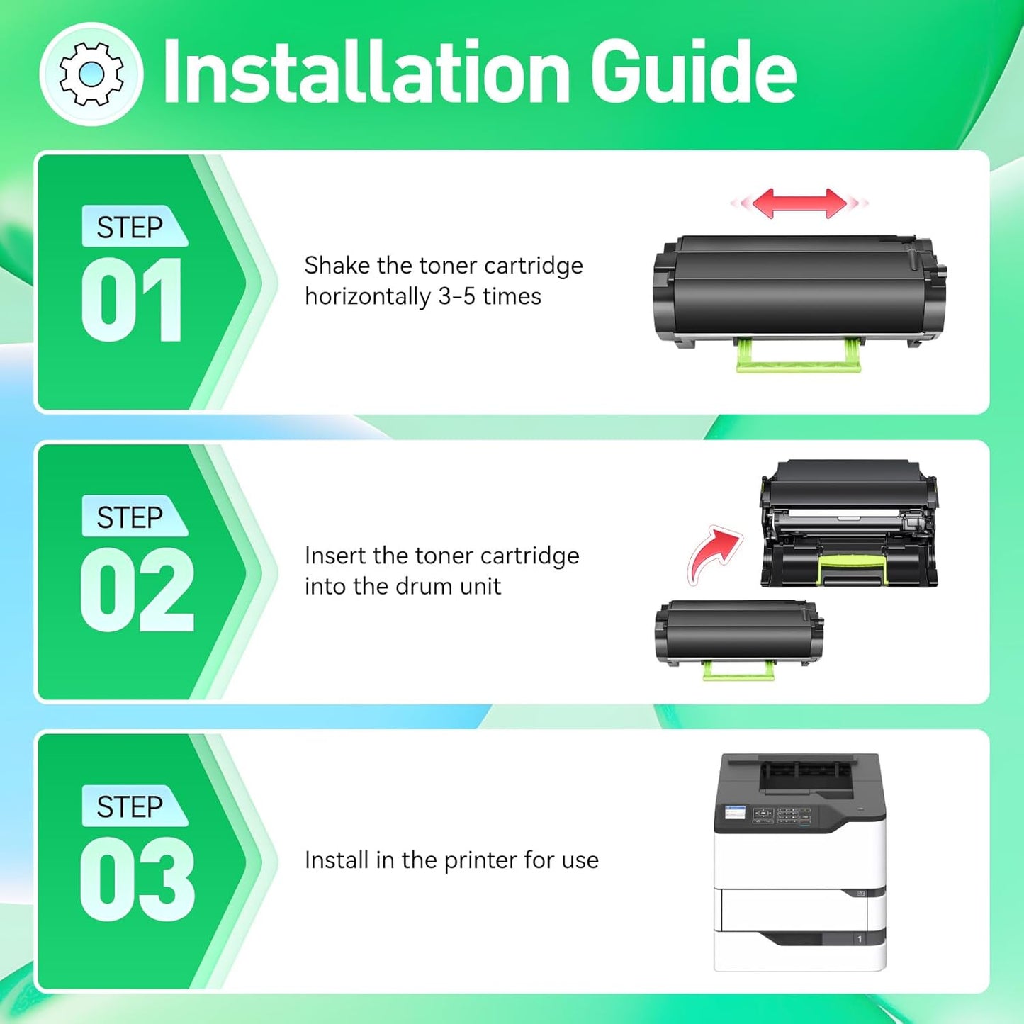 58D0Z00 Imaging Unit Not Toner Black 1-Pack Replacement for 58D0Z00 Drum Unit Compatible for Lexmark MS725 MS821 MS822 MS823 MS824 MS825 MS826 MX721 MX722 MX725 MX822 MX824 MX826 B2865dw Laser Printer