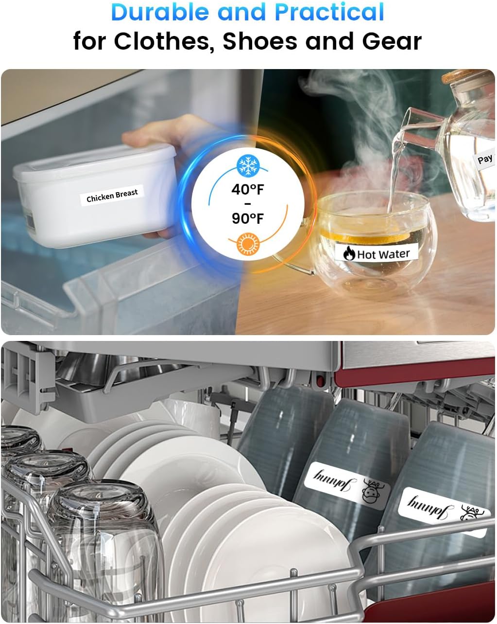 Wire Cable Industrial Label Maker, Heat Shrink Thermal Transfer Label Printer Portable Bluetooth Labeler with 0.47" Label, In/Outdoor Handheld Labeling Machine for Job Sites, APP Fast Create and Print