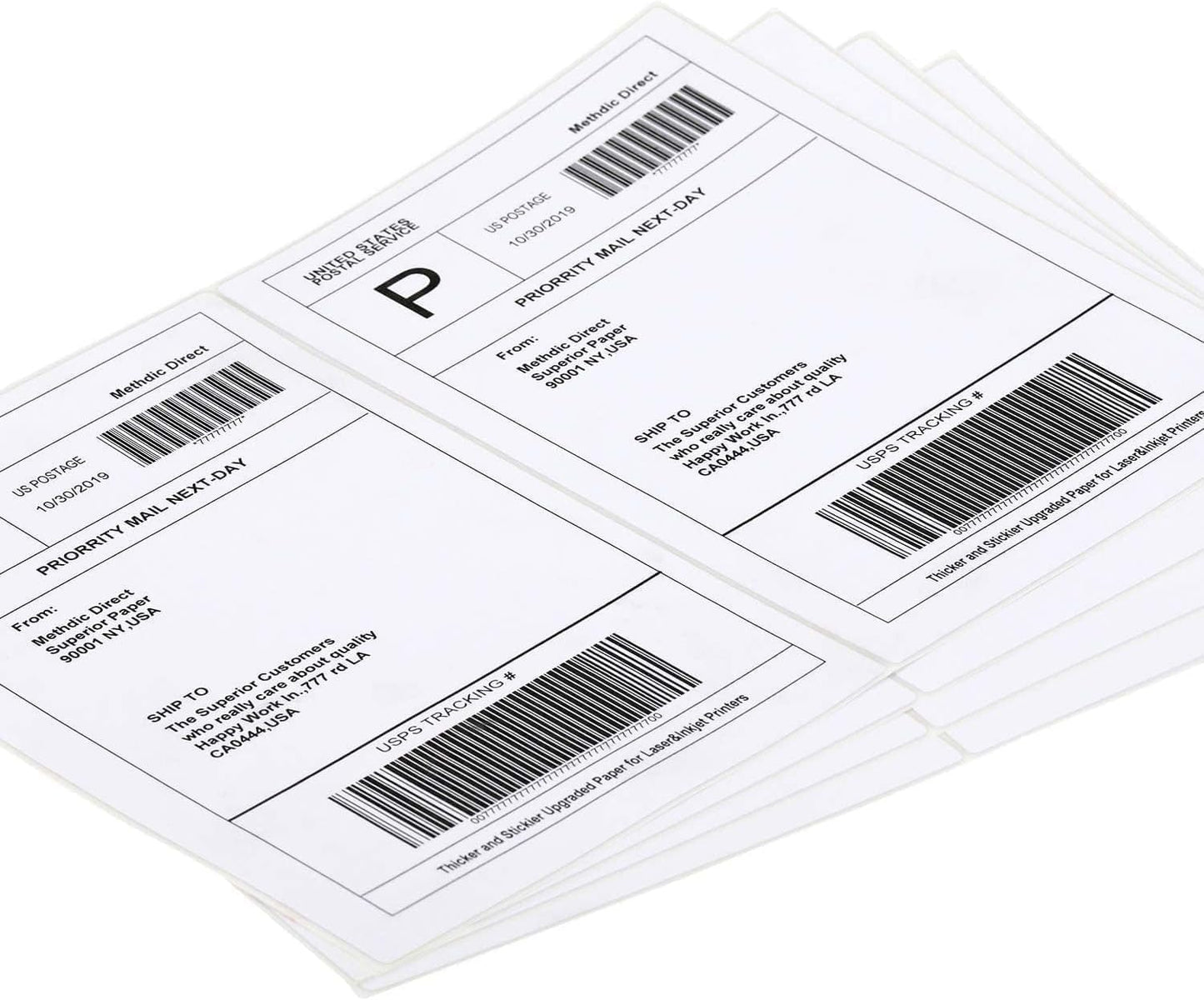 Shipping Labels 2 Per Sheet Round Corner Half Sheet Labels Mailing Labels for Packages Laser & Inkjet Printer Labels, 8126/5126 (500sheet-1000labels)