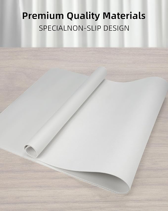 Leather Desk Pad Protector- 48" x 17" Office Desk Mat, Non-Slip PU Leather - Image 2