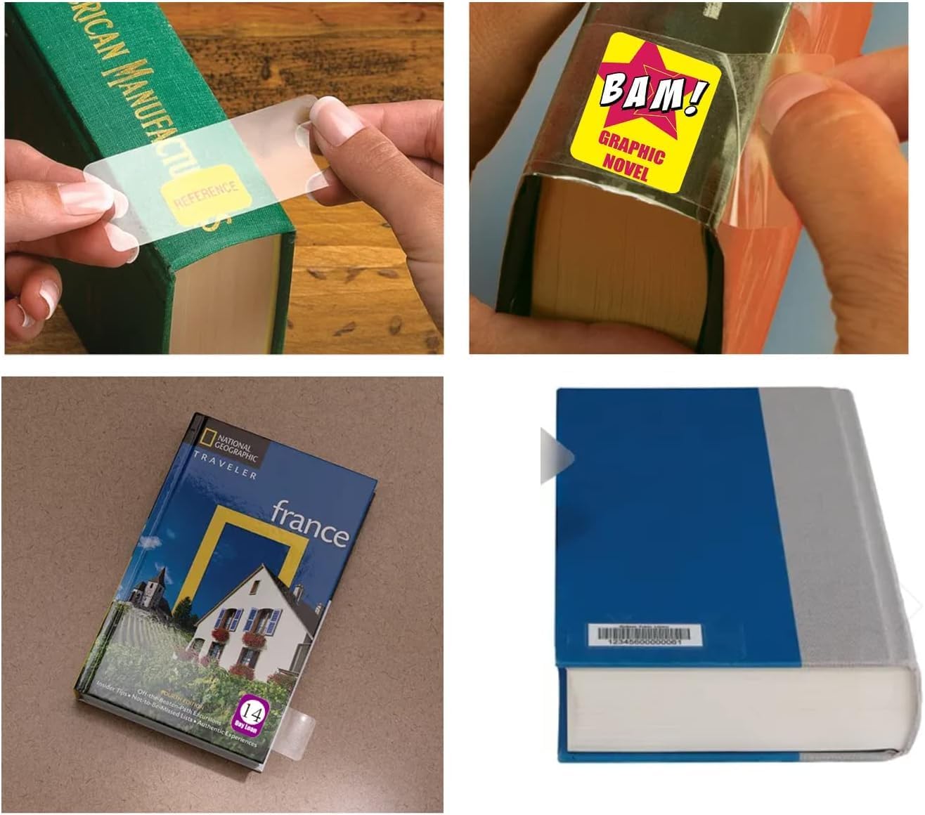 500 Pcs Clear Book Spine Label Protectors | Safeguard Barcodes with Book Spine Sticker Tape | 0.6" H x 2.2" W