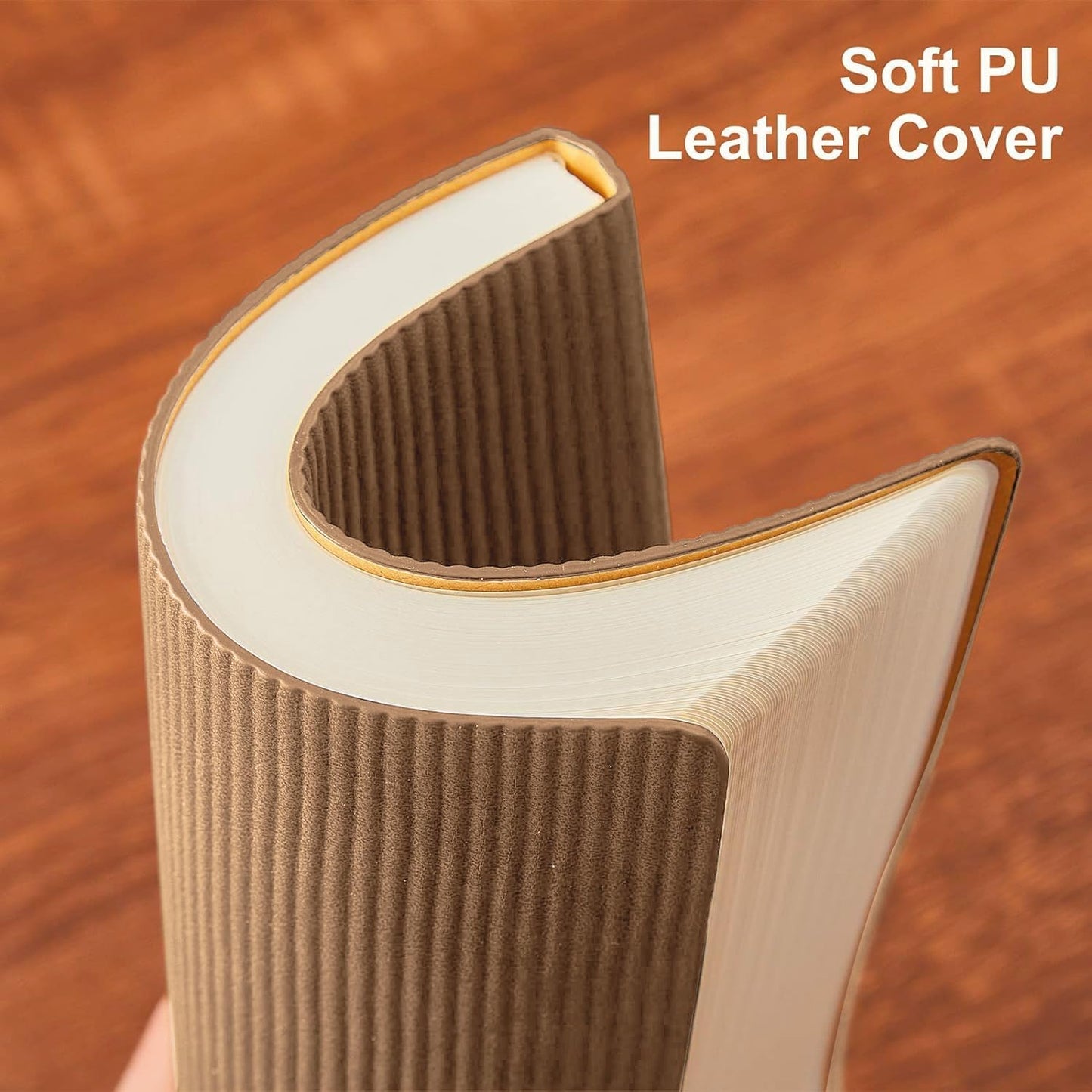 Lined Journal Notebook for Work College Ruled Note Book 5.79"x8.27" A5 PU Leather Daily Journaling 216 Pages for Women Men Writing Home School Supplies Business (A5 Lined 216pages, 01-Khaki)
