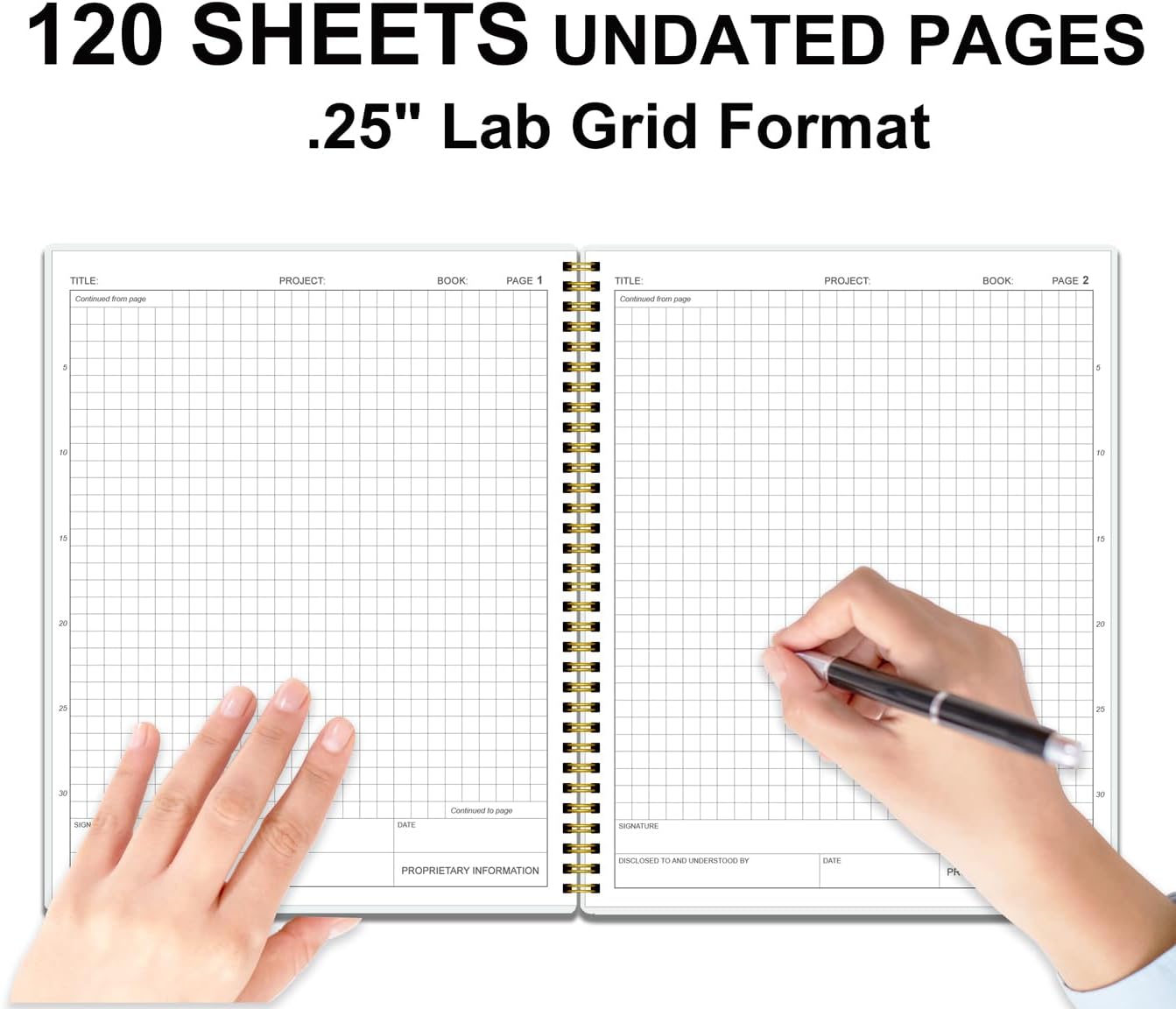 Engineering Notebook/Engineer Graph Paper Notebook - (.25" Grid Format), Lab Notebook Quad Ruled Book with Grid Pages: Table of Contents for Chemistry, Physics, Biology, 8" x 10", Spiral Bound, Red