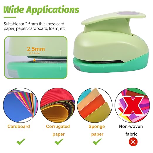 UCEC Craft Hole Punch, 2+1.5+1+5/8Inch Circle Punch, Circle Hole Punch - Image 4