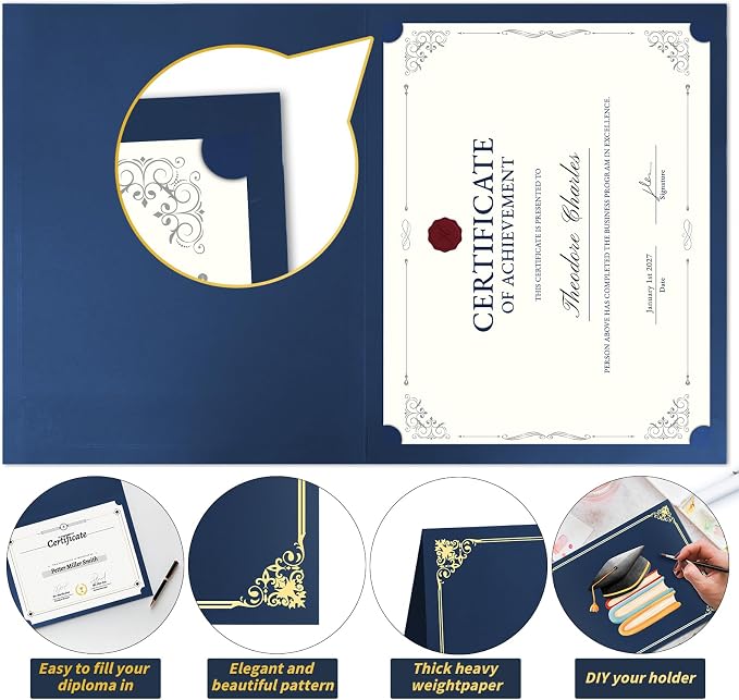 80 Pcs Certificate Holders Bulk, Document Covers - Image 4