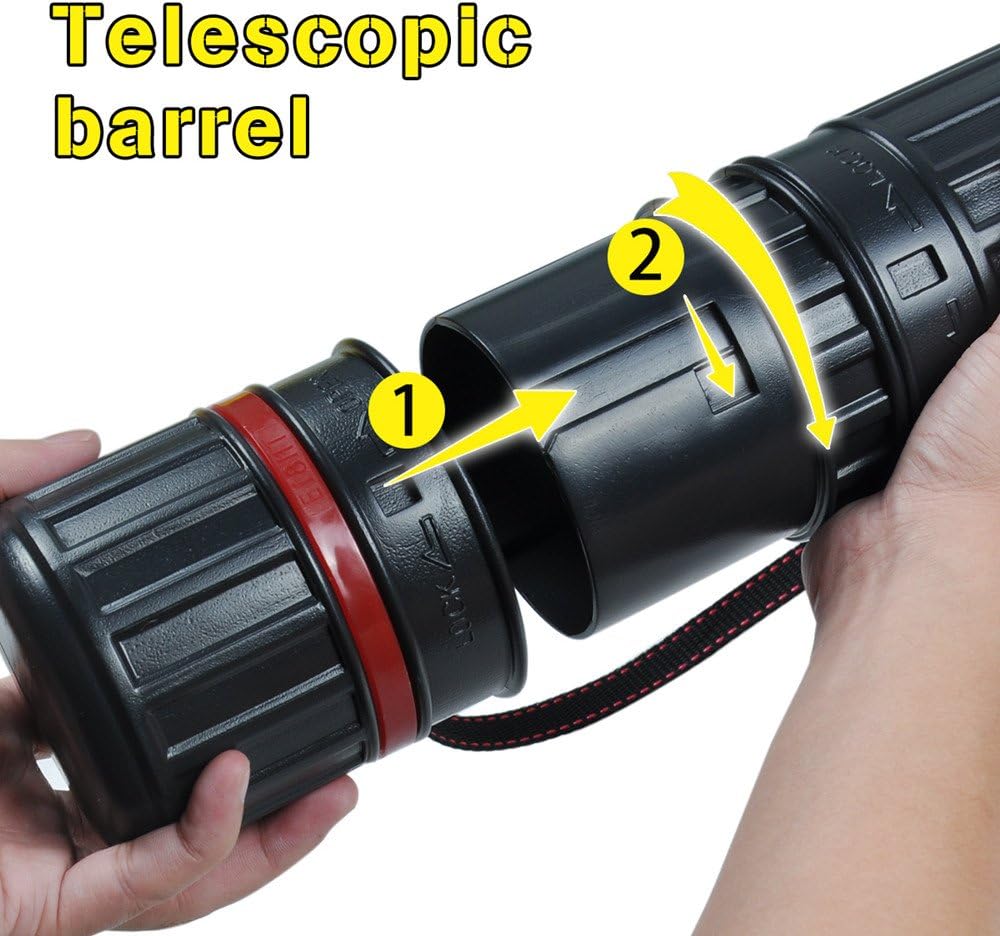 DEWEL Drawing Tube Blueprint Case Telescoping Art Tube Large Plastic Black Storage Tube Expands from 25 to 40 Inches Plastic Waterproof and Light Resistant Poster Tube with Strap