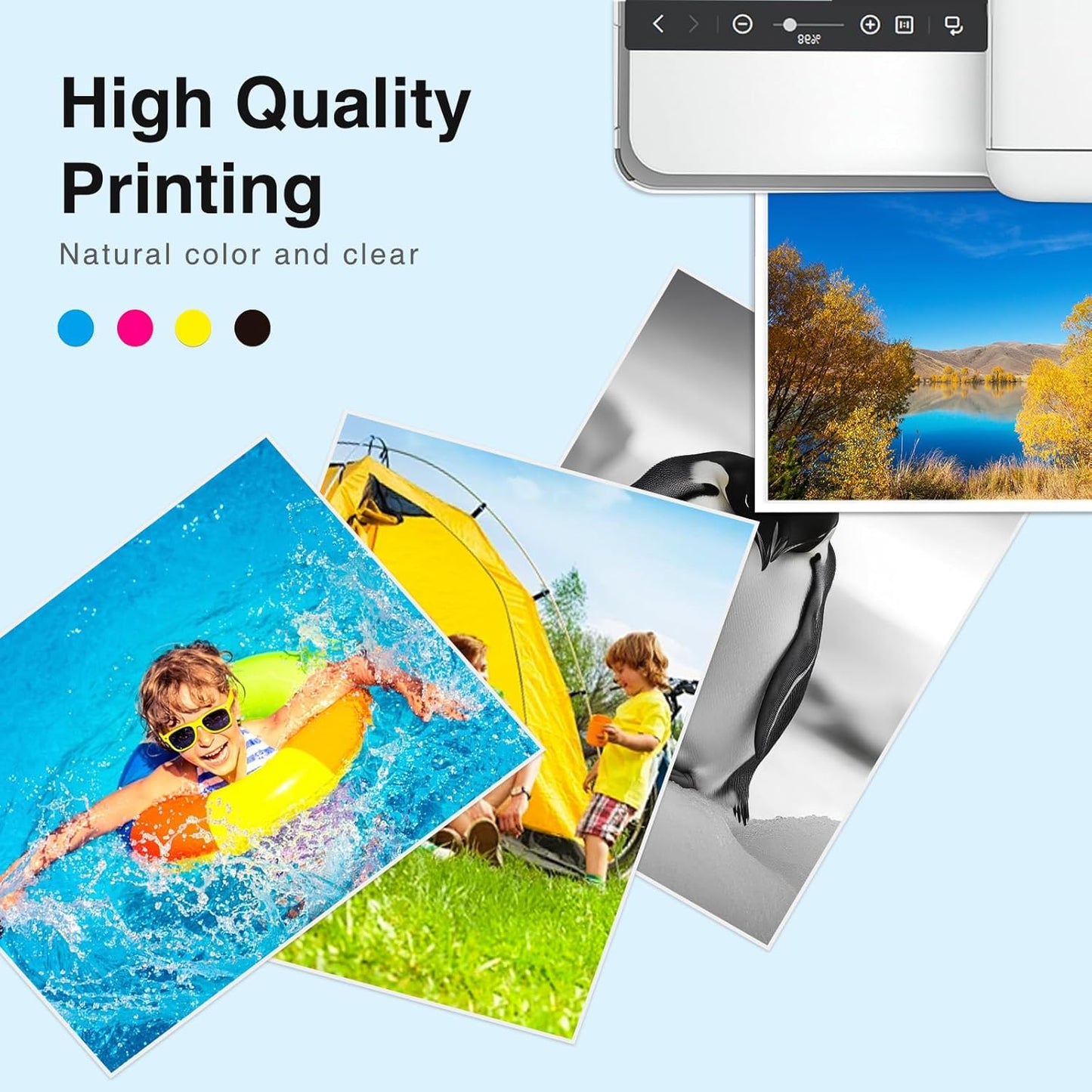 962XL Ink Cartridges for HP 962XL Ink Cartridges Combo Pack Work for HP Officejet Pro 9015e 9025e 9018e 9025e 9010 9015 9025 9020 Printer for HP 962 XL (4 Pack)