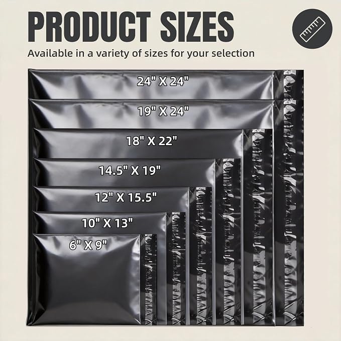 24"x24" Poly Mailers，Black Shipping and Envelope Bags Pack of 50 - Image 4